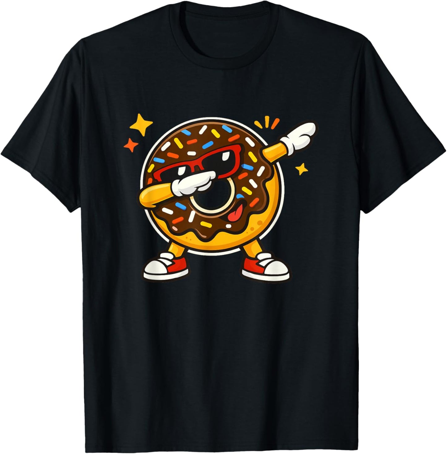 Dabbing Donut Funny Art Women Kids Youth Donut Fans T-Shirt - T-Shirt | Black