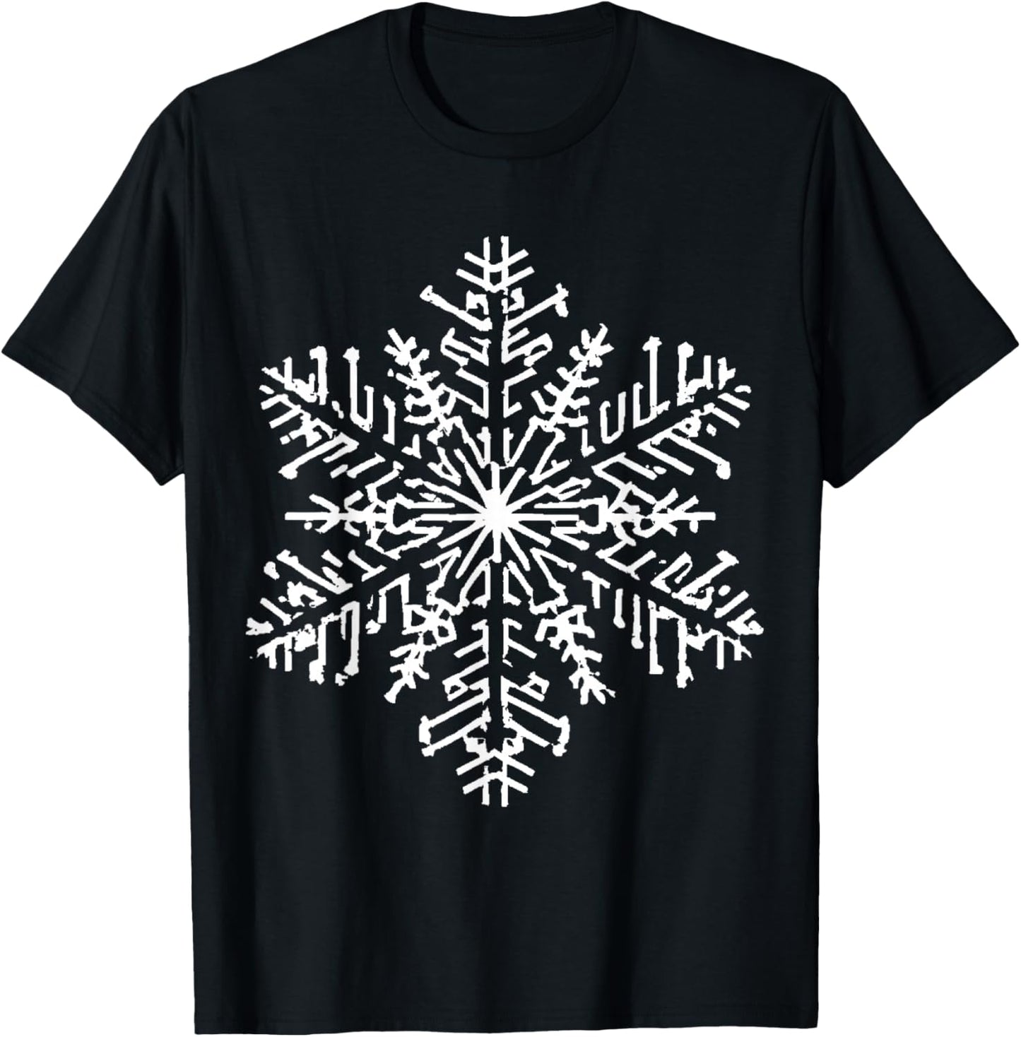 Snowflake Christmas Blue T-Shirt - T-Shirt | Black