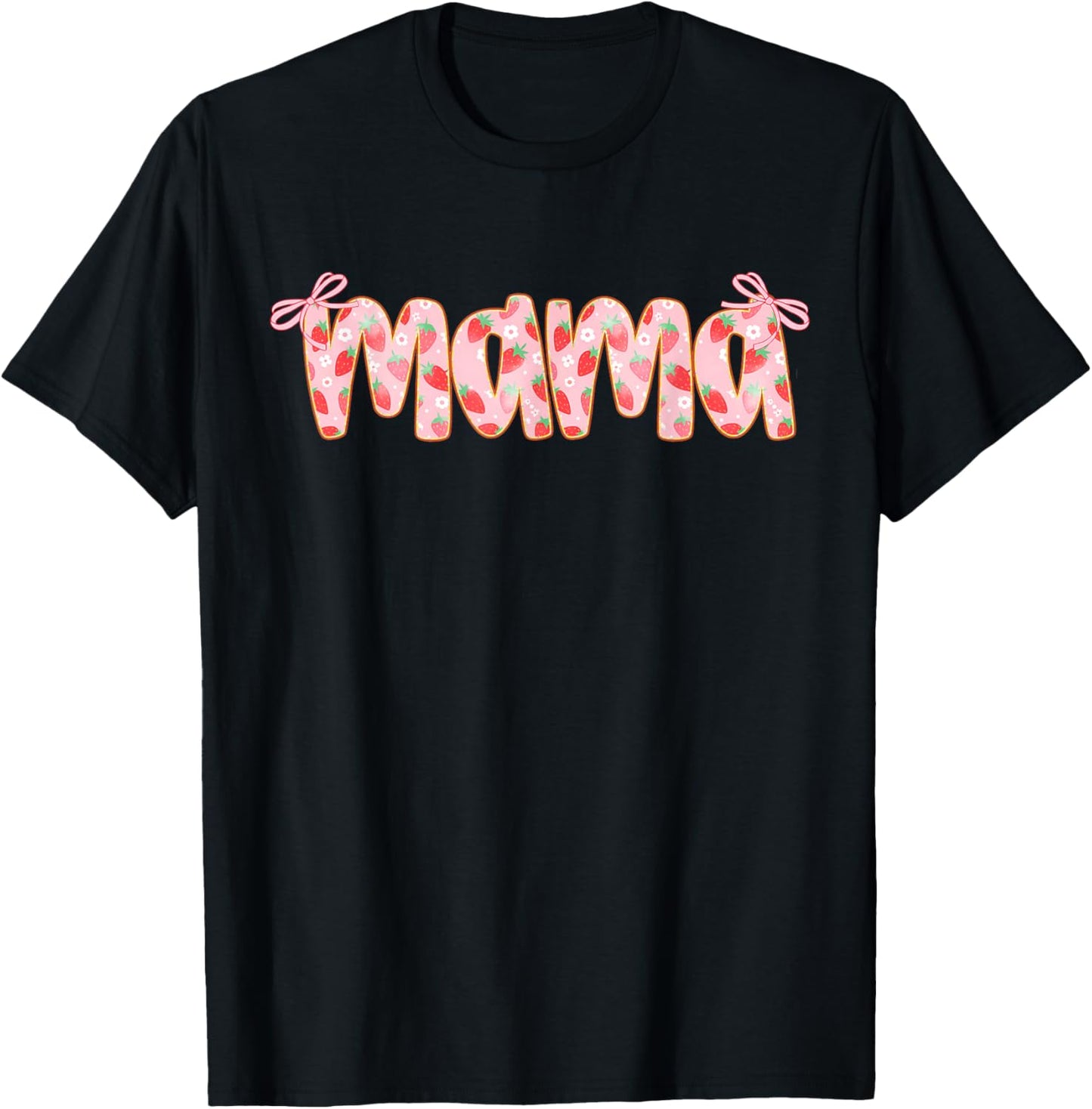 Mama of The Berry First Birthday of Girl Strawberry Mom T-Shirt - T-Shirt | Black