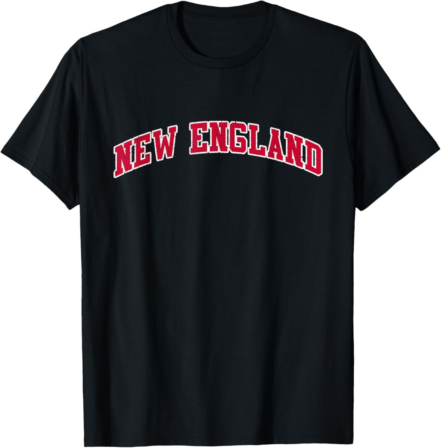 Retro Vintage New England Text Men Women Boy Girl T-Shirt - T-Shirt | Black