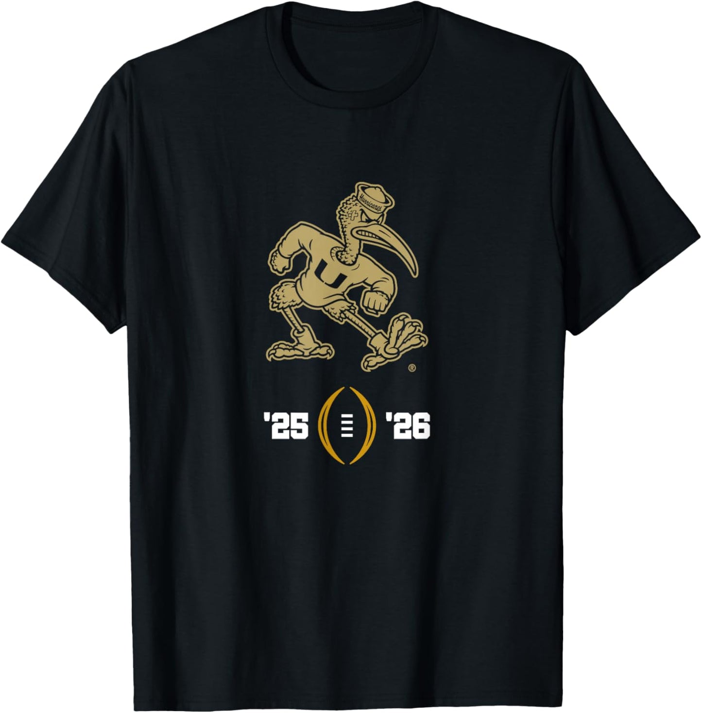 Miami Hurricanes 2025-26 College Football Playoff Logo T-Shirt - T-Shirt | Black