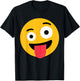 Funny Emoticon Wild Crazy Eyes Excited Zany Face T-Shirt - T-Shirt | Black