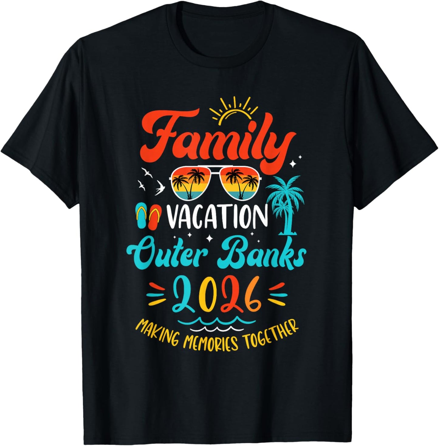 Family Vacation 2026 Outer Banks Matching Summer Vacation T-Shirt - T-Shirt | Black
