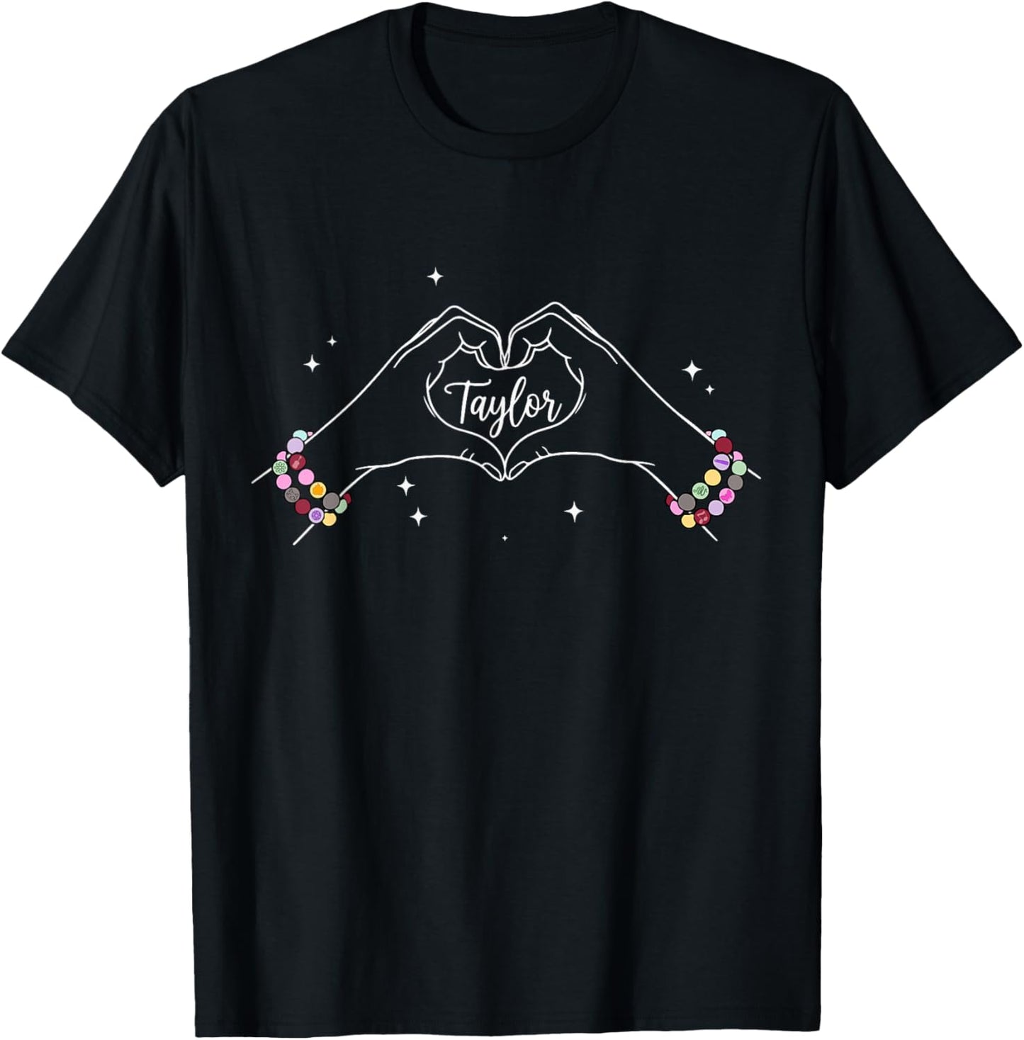 Heart Hands Taylor First Name Girl Vintage 70's 80's T-Shirt - T-Shirt | Black