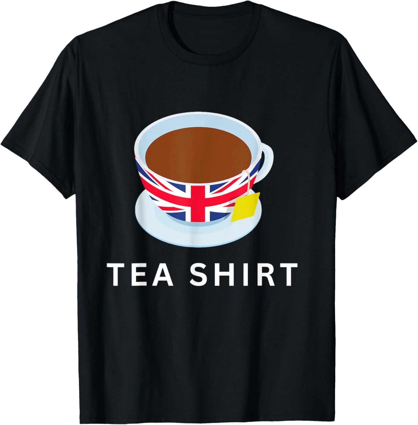 I Love English Tea UK Flag Fun Novelty Souvenir Memorabilia T-Shirt - T-Shirt | Black