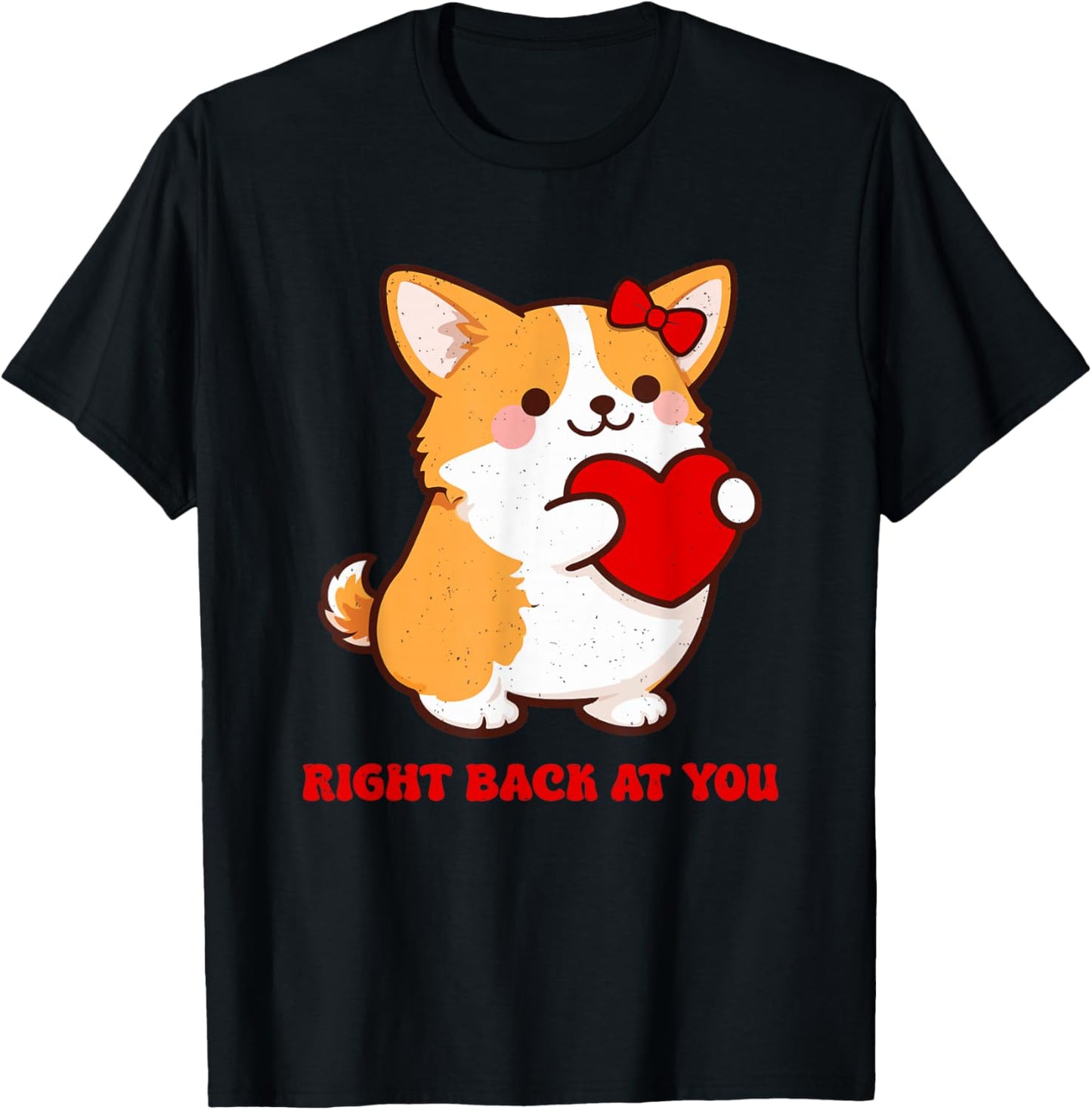 Valentines Day Right Back at You Dog Lover Matching Design T-Shirt - T-Shirt | Black