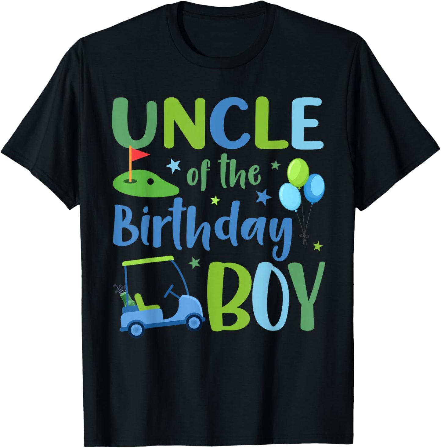 Uncle of The Birthday Boy Golf Player T-Shirt - T-Shirt | Black