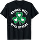 Drinks Well with Others St Patricks Day Irish Drinking T-Shirt - T-Shirt | Black