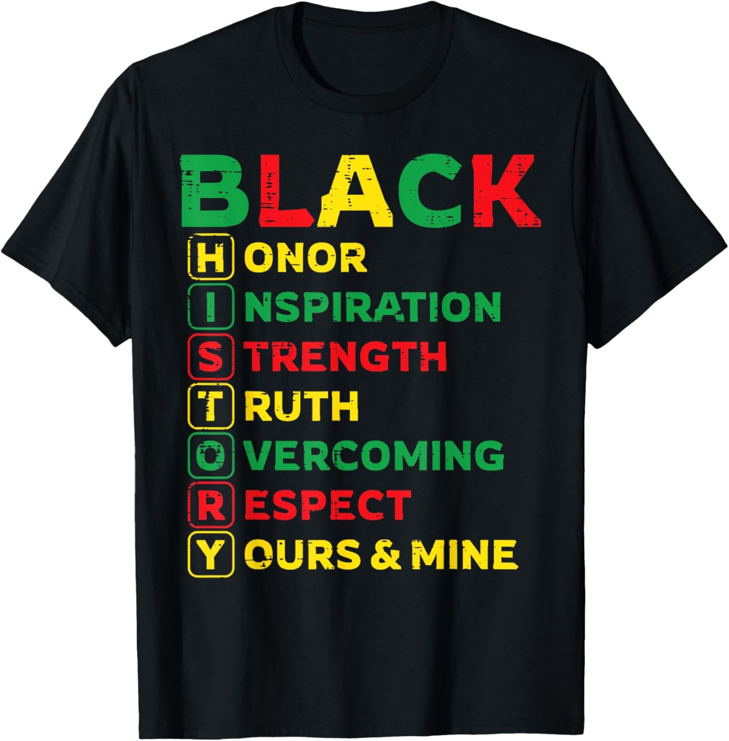 Black History Honor Inspiration Strength Men Women Kids T-Shirt - T-Shirt | Black