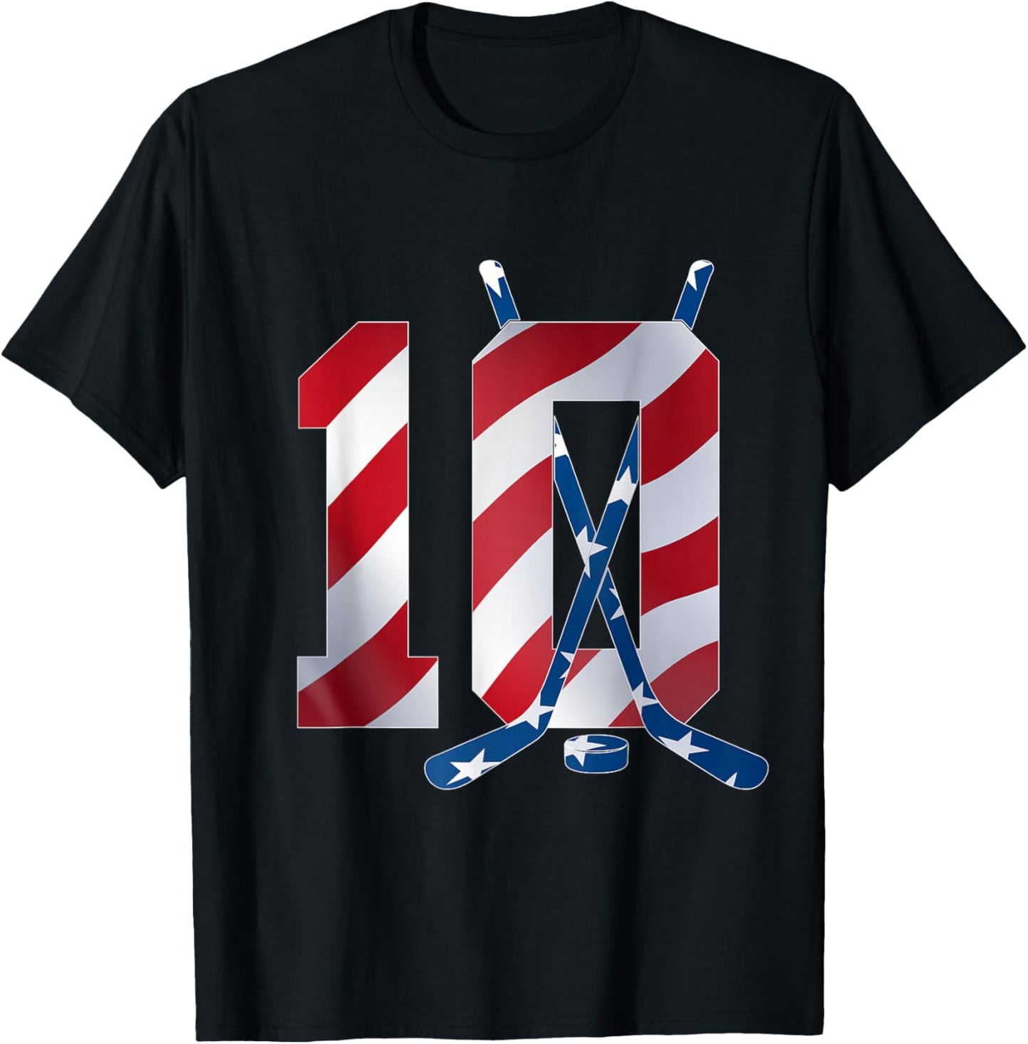 Number 10 Years ICE Hockey 10TH Birthday T-Shirt - T-Shirt | Black