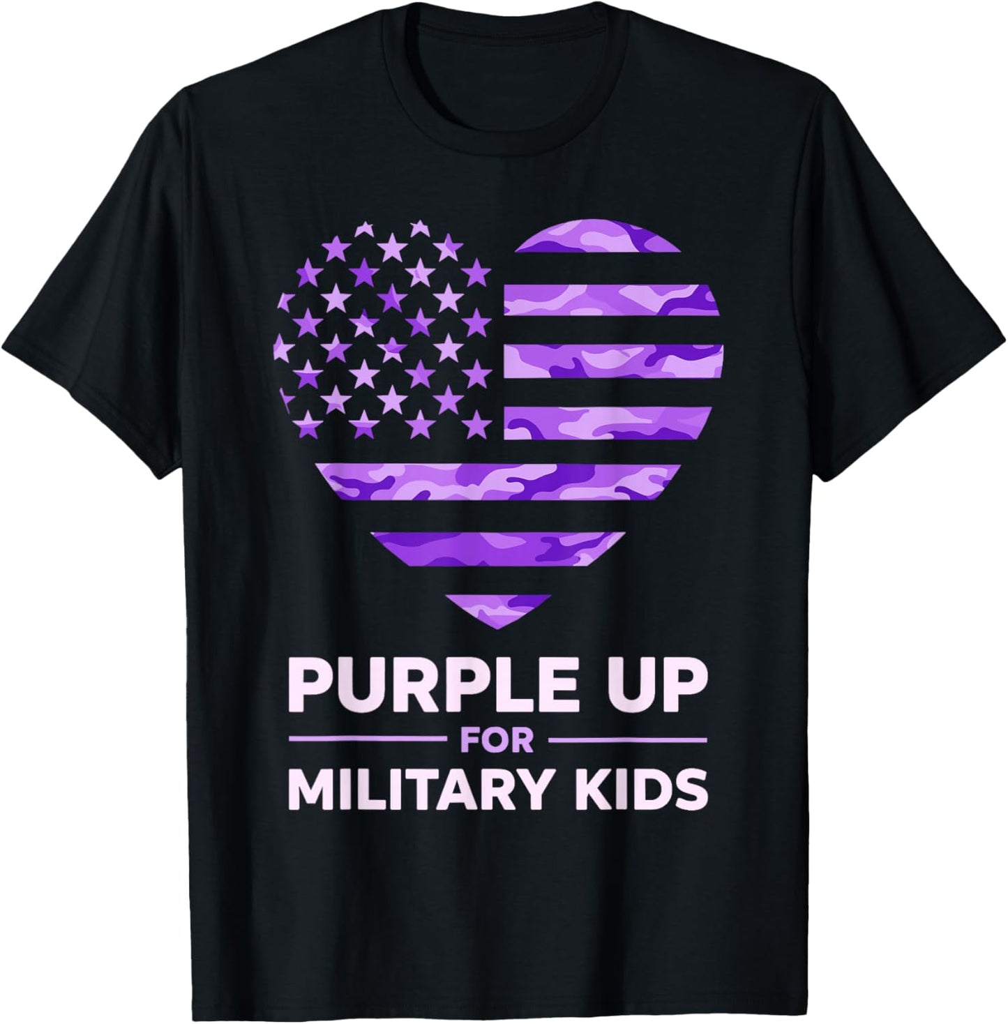 Purple Up for Military Kids Month of The Military Child T-Shirt - T-Shirt | Black