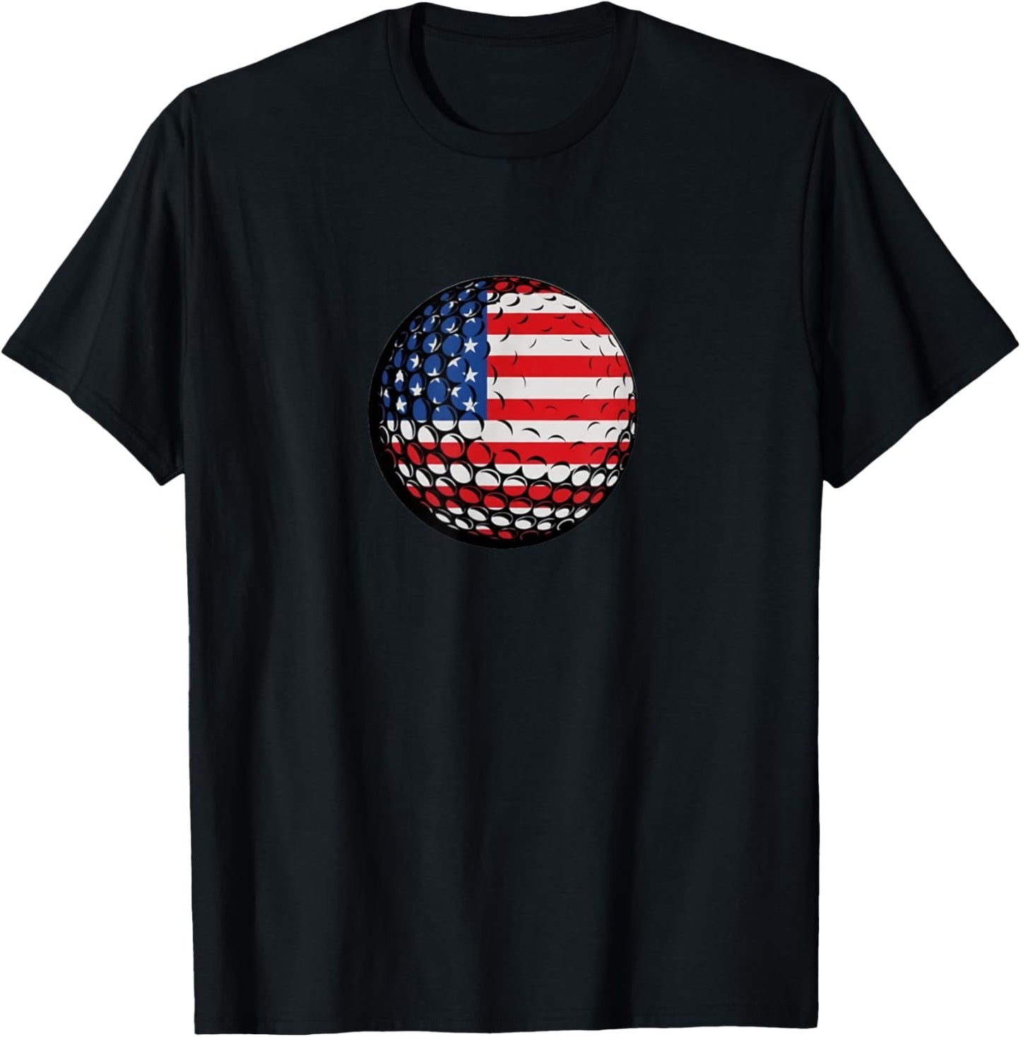 Golf Lover Golf Player Golfing USA Flag Golf Club Golfer T-Shirt - T-Shirt | Black