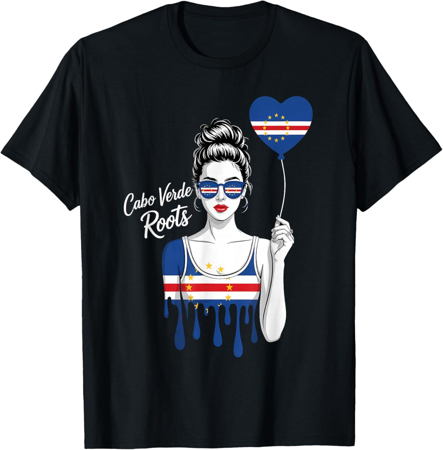 Cape Verde Flag Cape Verdean Roots Cabo Verde T-Shirt - T-Shirt | Black
