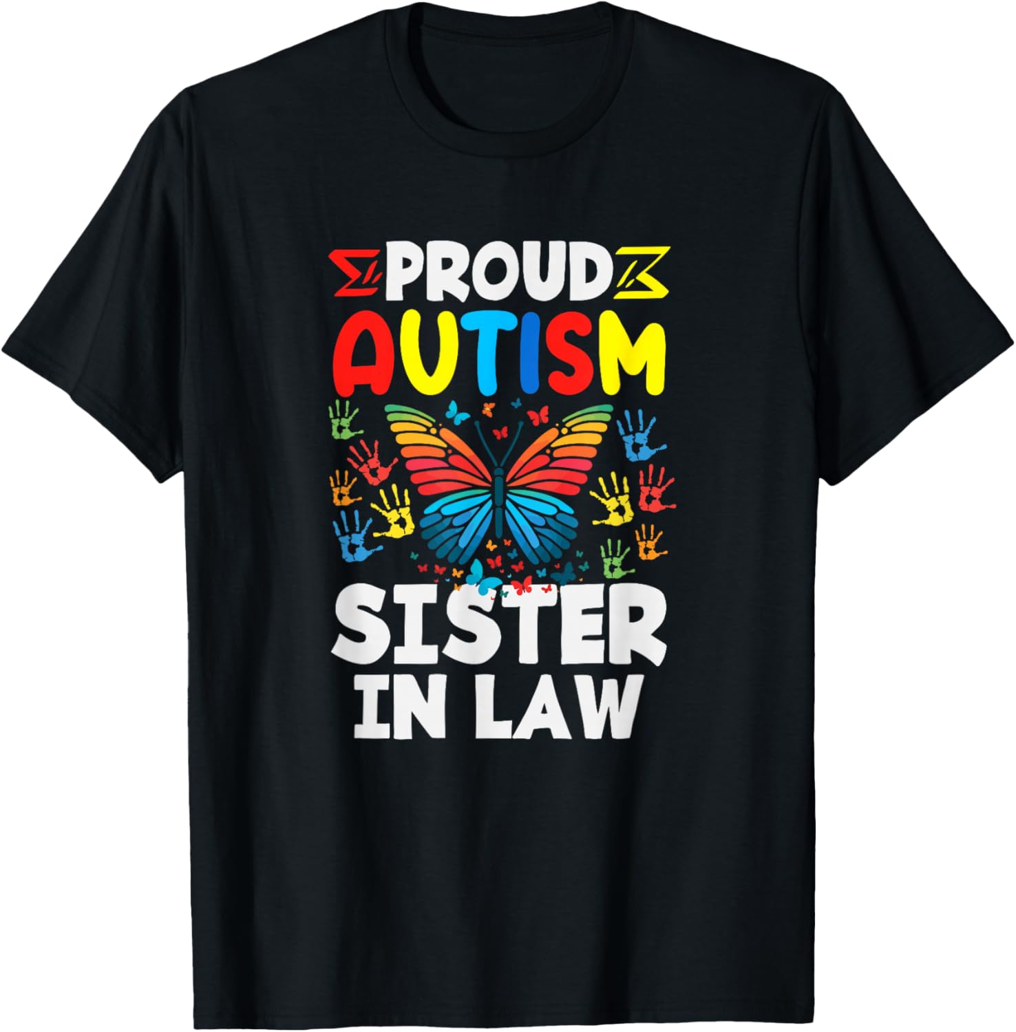 Proud Autism Sister in Law Autism Awareness T-Shirt - T-Shirt | Black