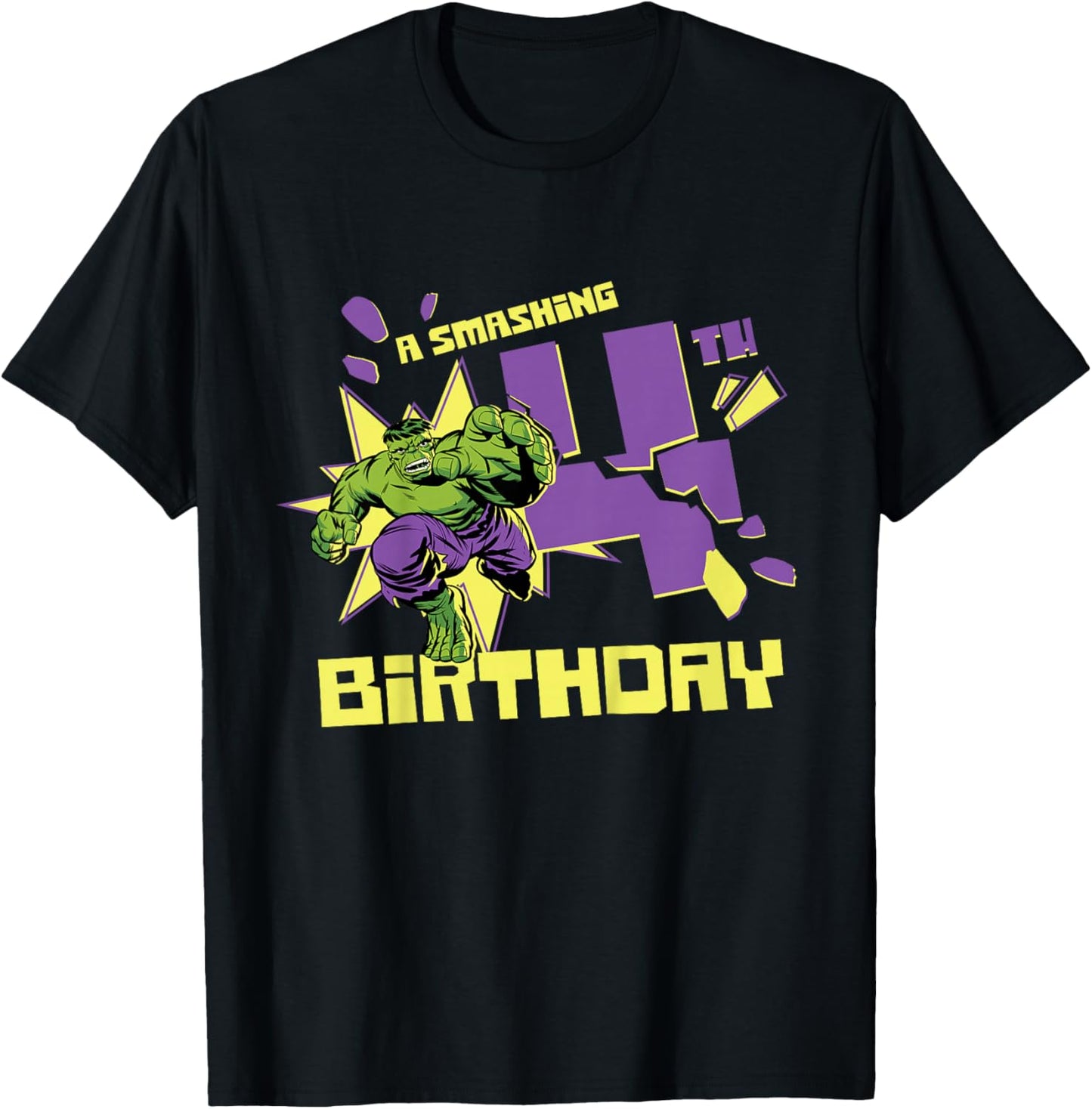 Marvel Super Heroes Hulk A Smashing 4th Birthday Party T-Shirt - T-Shirt | Black