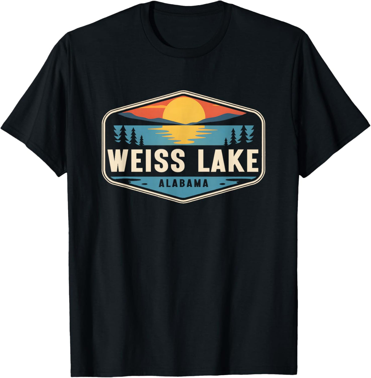 Weiss Lake Alabama Outdoors Vintage T-Shirt - T-Shirt | Black