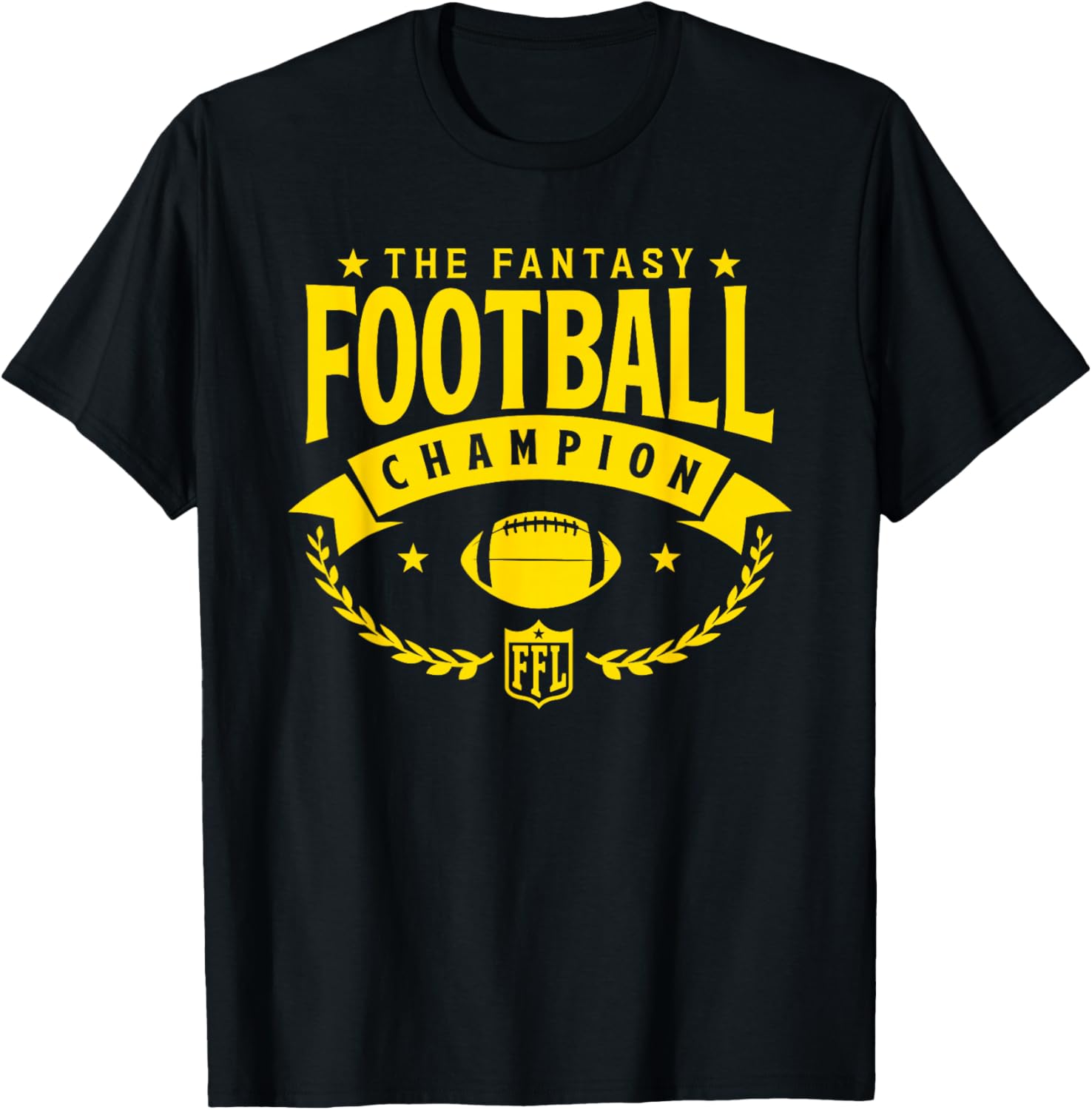 The Fantasy Football Champion - FFL Champ Design in Gold T-Shirt - T-Shirt | Black