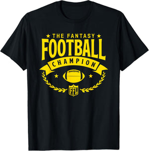 The Fantasy Football Champion - FFL Champ Design in Gold T-Shirt - T-Shirt | Black