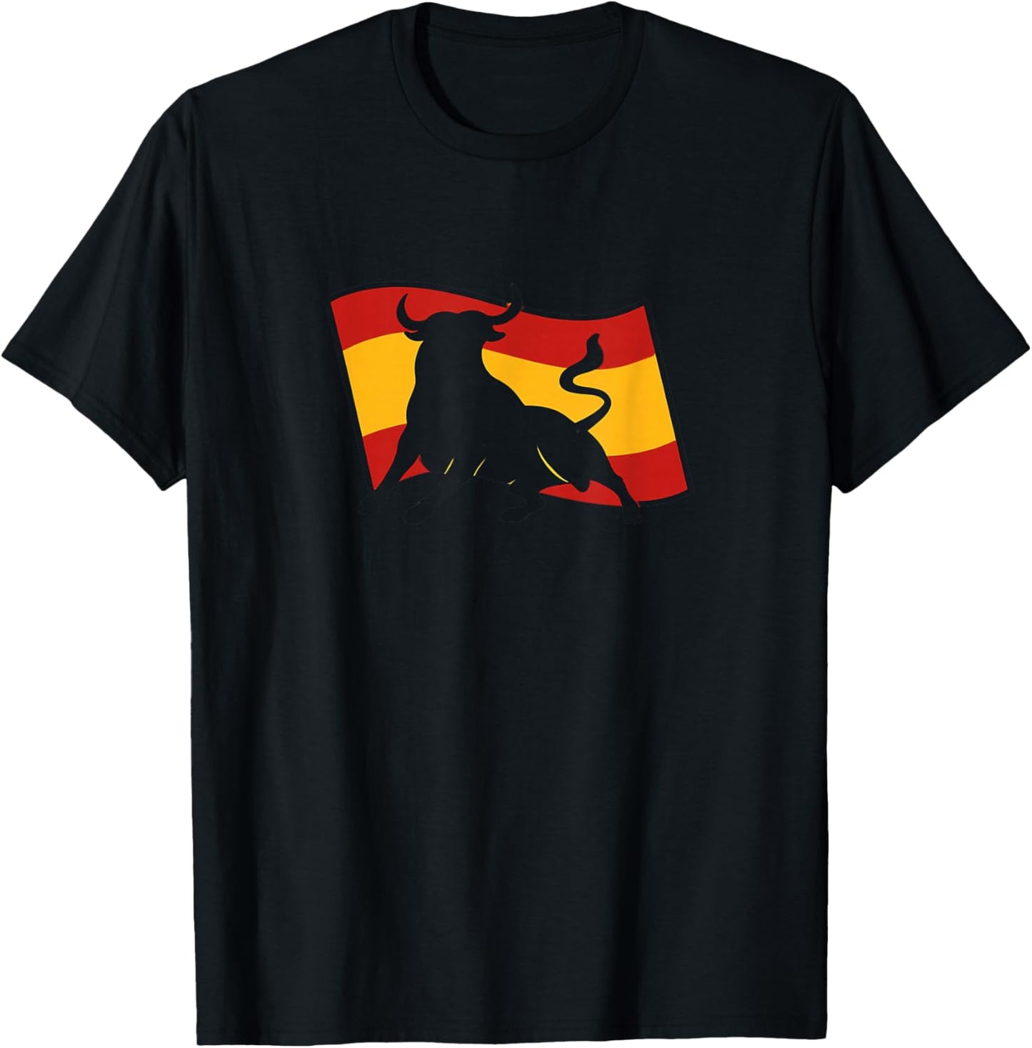 Spanish Bull with Spain Flag T-Shirt - T-Shirt | Black