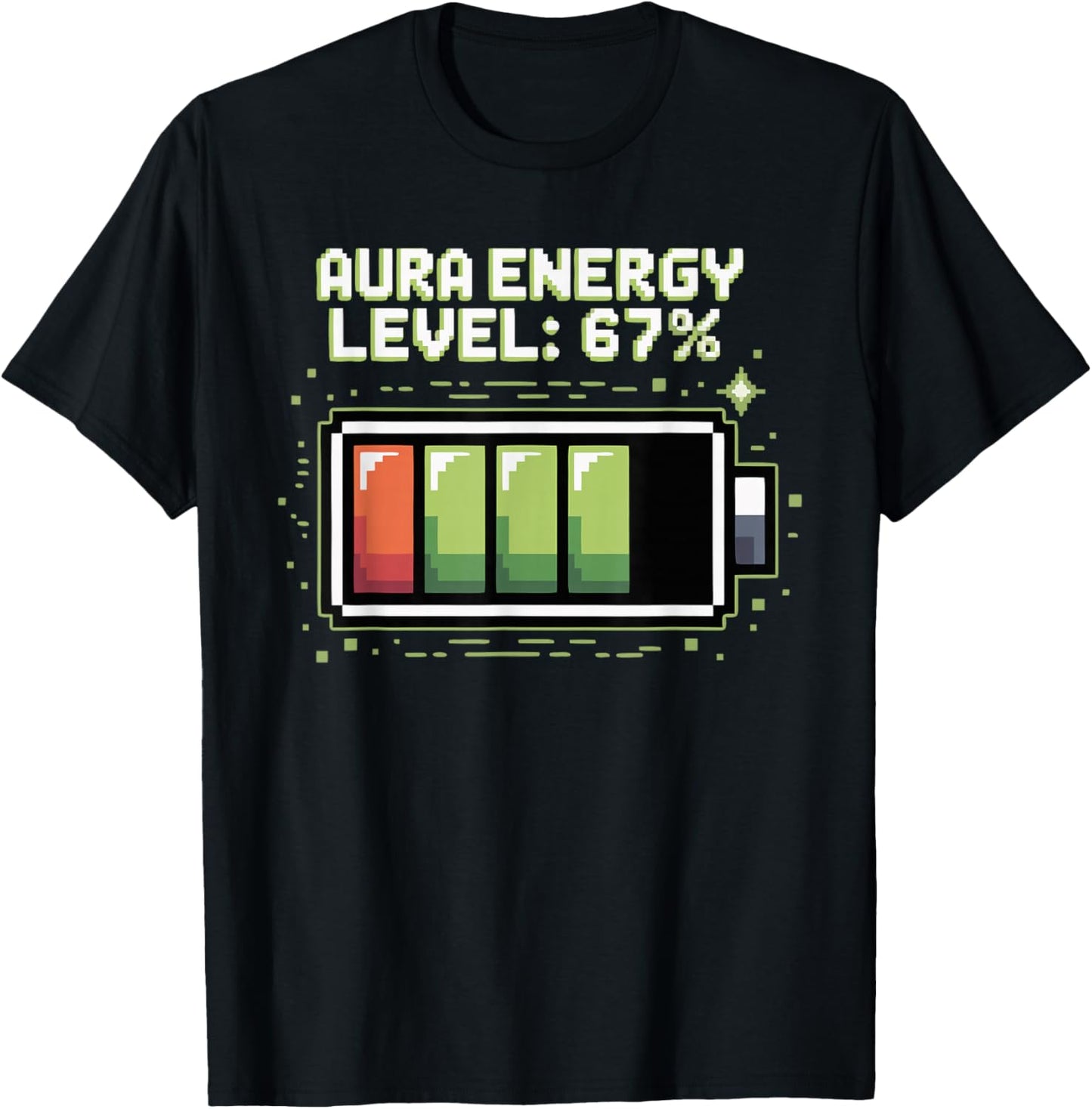 Aura Energy at 67 Funny Six Seven Meme Gen Z Alpha Slang T-Shirt - T-Shirt | Black