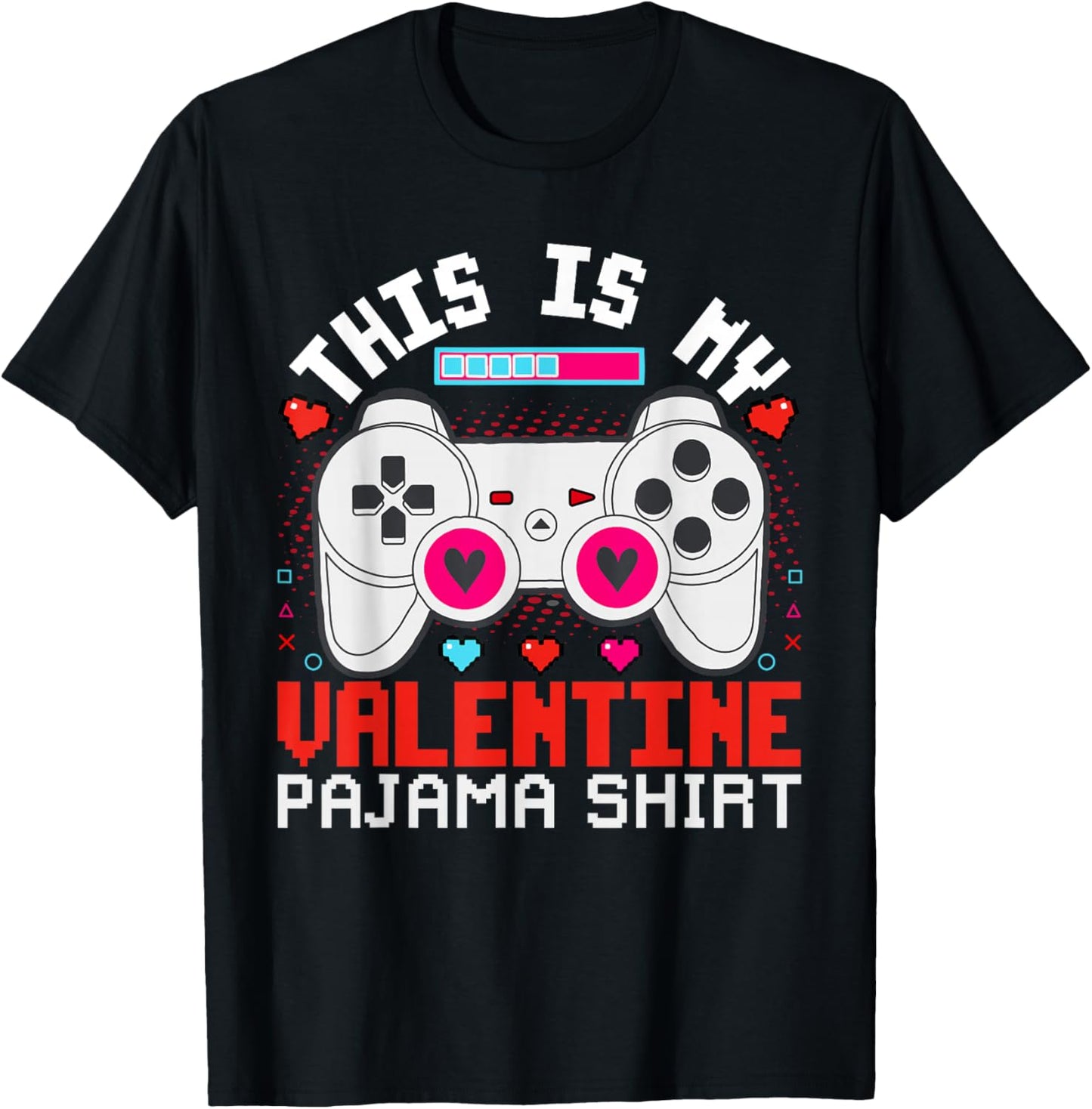 This is My Valentine Pajama Video Games Valentine Boy T-Shirt - T-Shirt | Black
