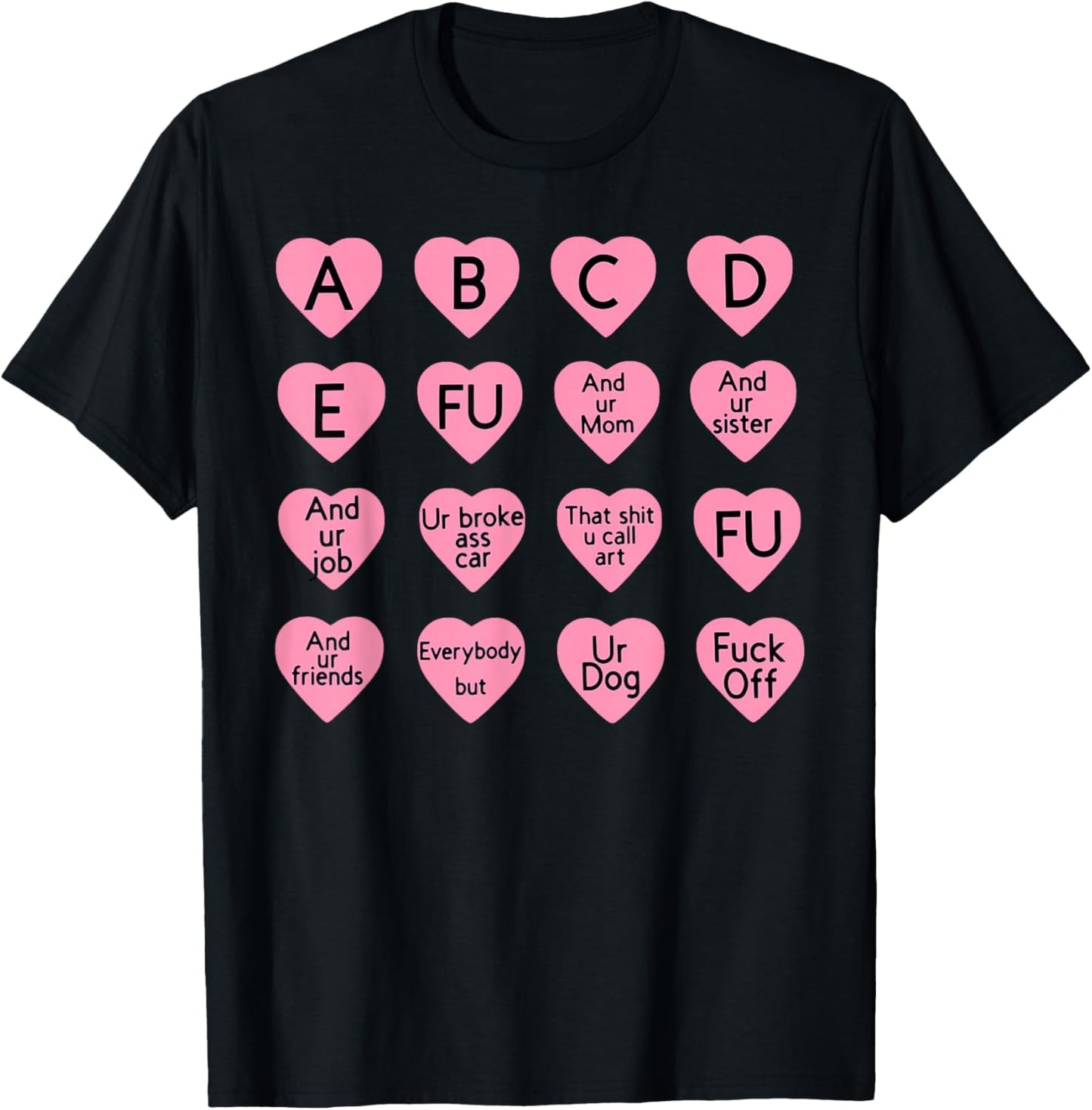 ABCDFU and Ur Mom and Ur Sister Fuck Off T-Shirt - T-Shirt | Black
