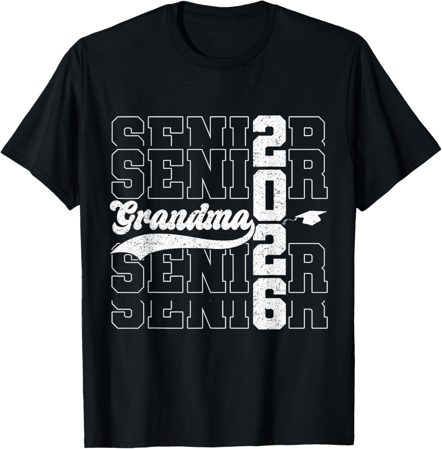 Proud Grandma of A Senior 2026 Class of 2026 Graduate Family T-Shirt - T-Shirt | Black