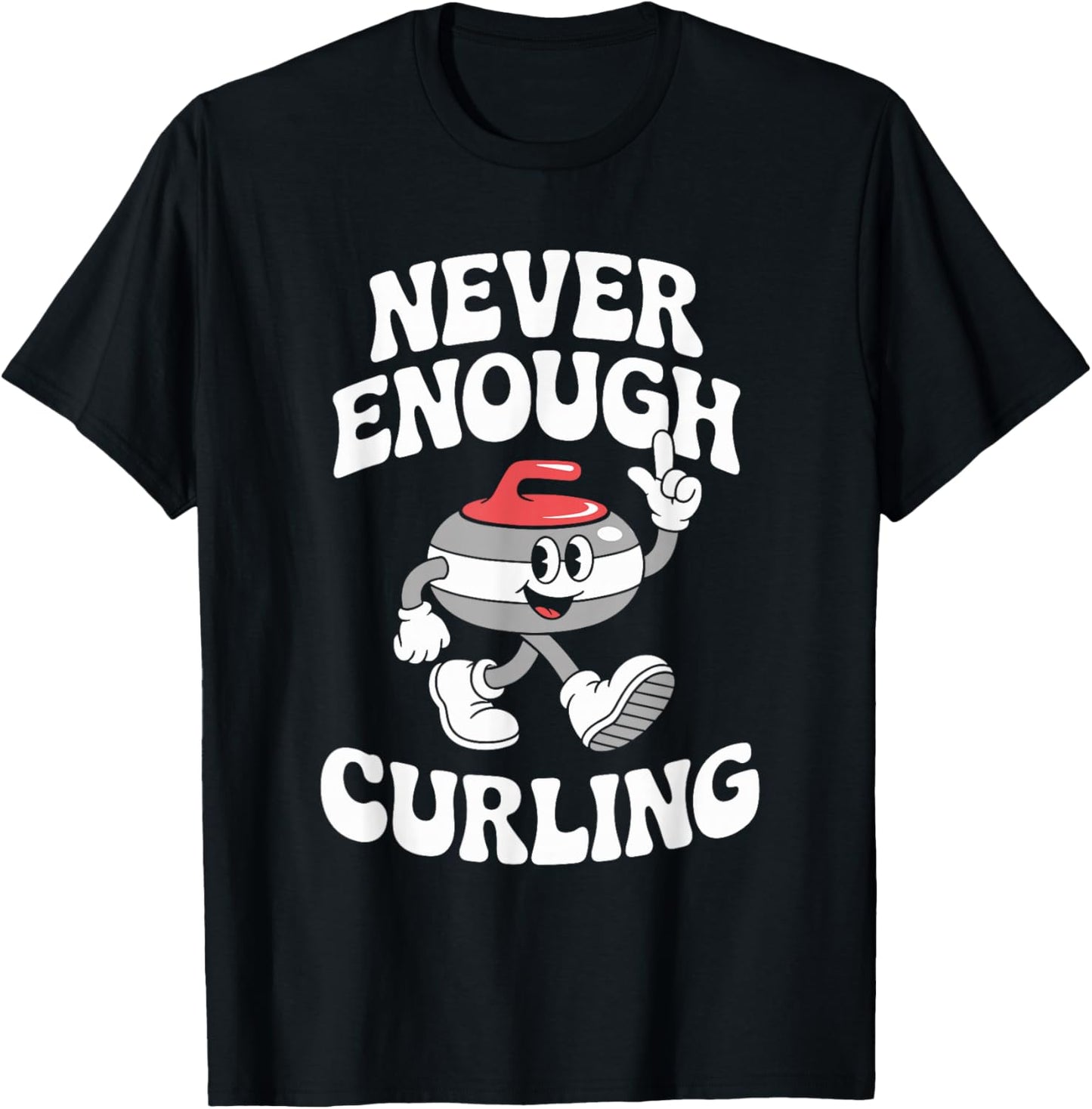 Funny Curling Retro T-Shirt - T-Shirt | Black