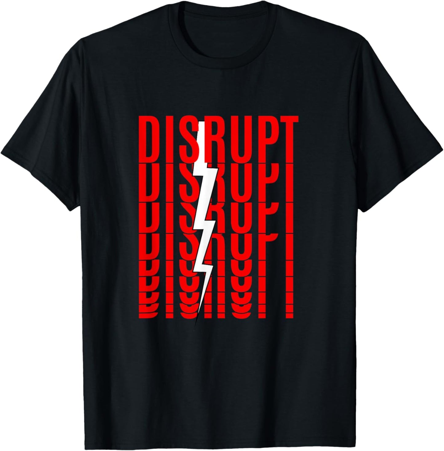 Red Color Disrupt Red Graphic T-Shirt - T-Shirt | Black