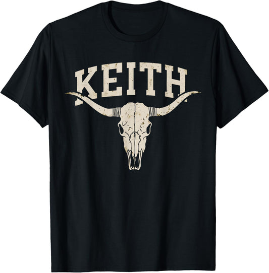 Retro Keith Personalized Name Pride Gift Women Kids T-Shirt - T-Shirt | Black