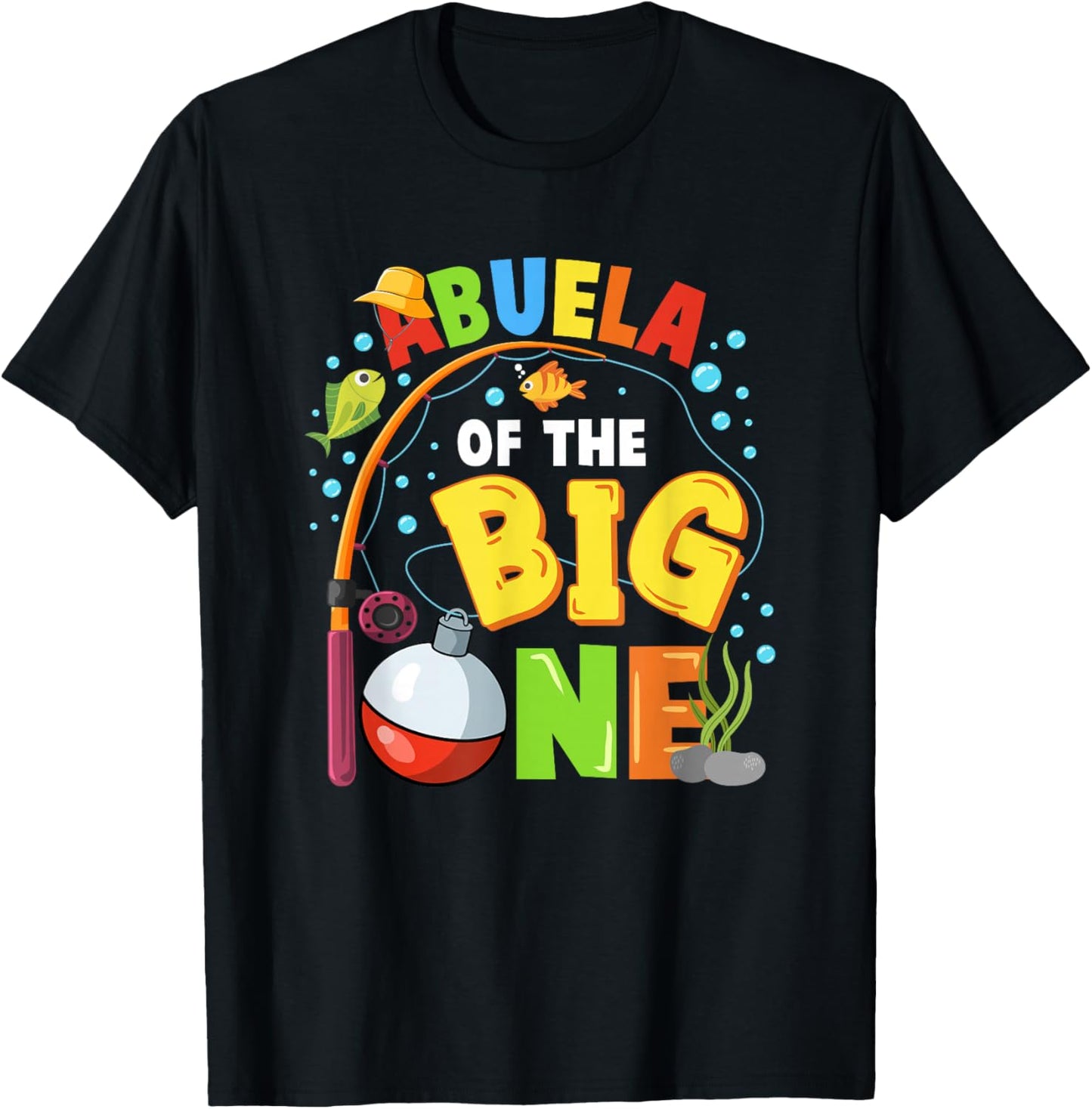Abuela of The Big One Fishing Birthday Boy Family Party T-Shirt - T-Shirt | Black