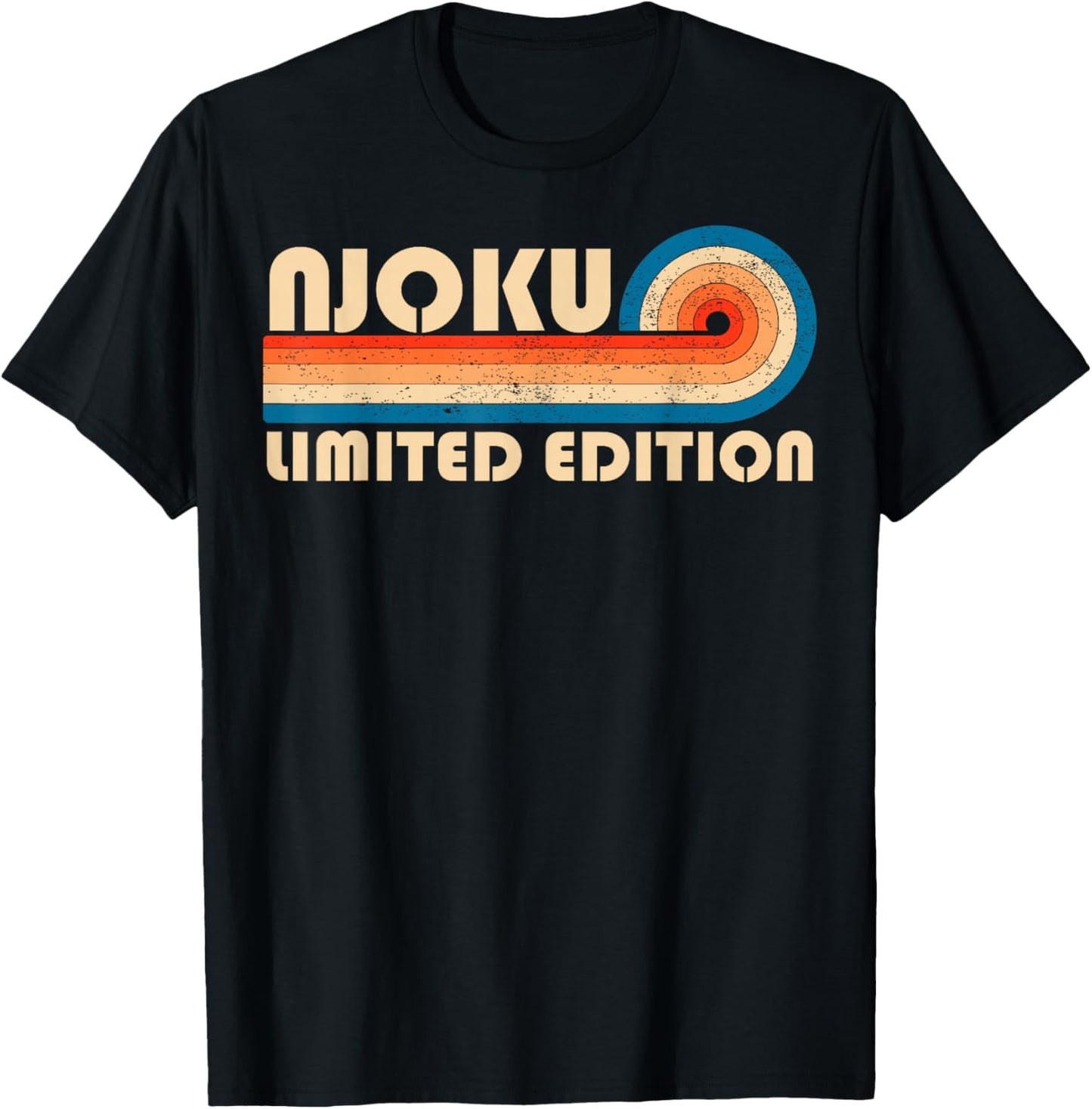 NJOKU Retro 70s 80s Sunset Stripe T-Shirt - T-Shirt | Black