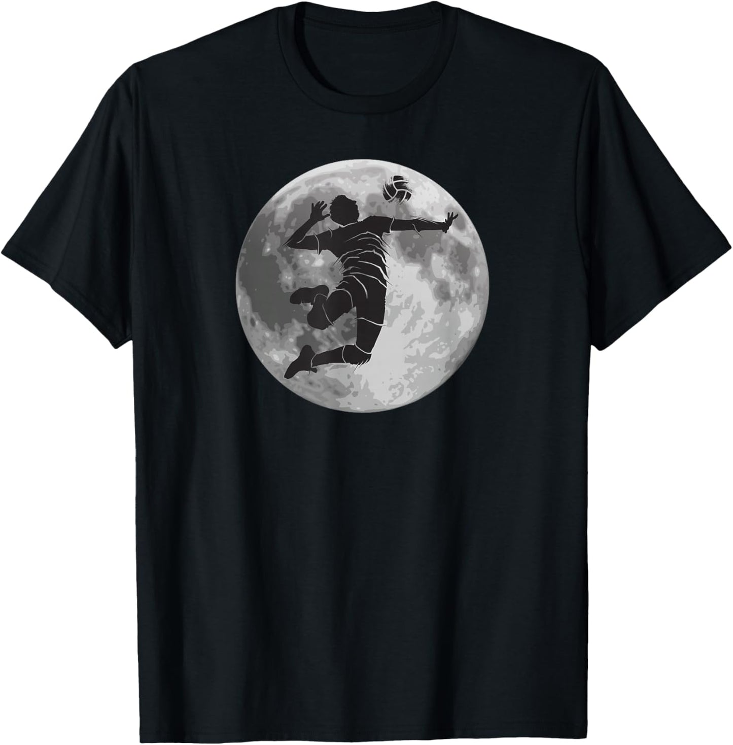 Volleyball Player Coach Fan Volley-Ball Child Man Moon T-Shirt - T-Shirt | Black