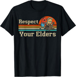 Respect Your Elders Retro Gaming Funny Gamer Controller 80s T-Shirt - T-Shirt | Black