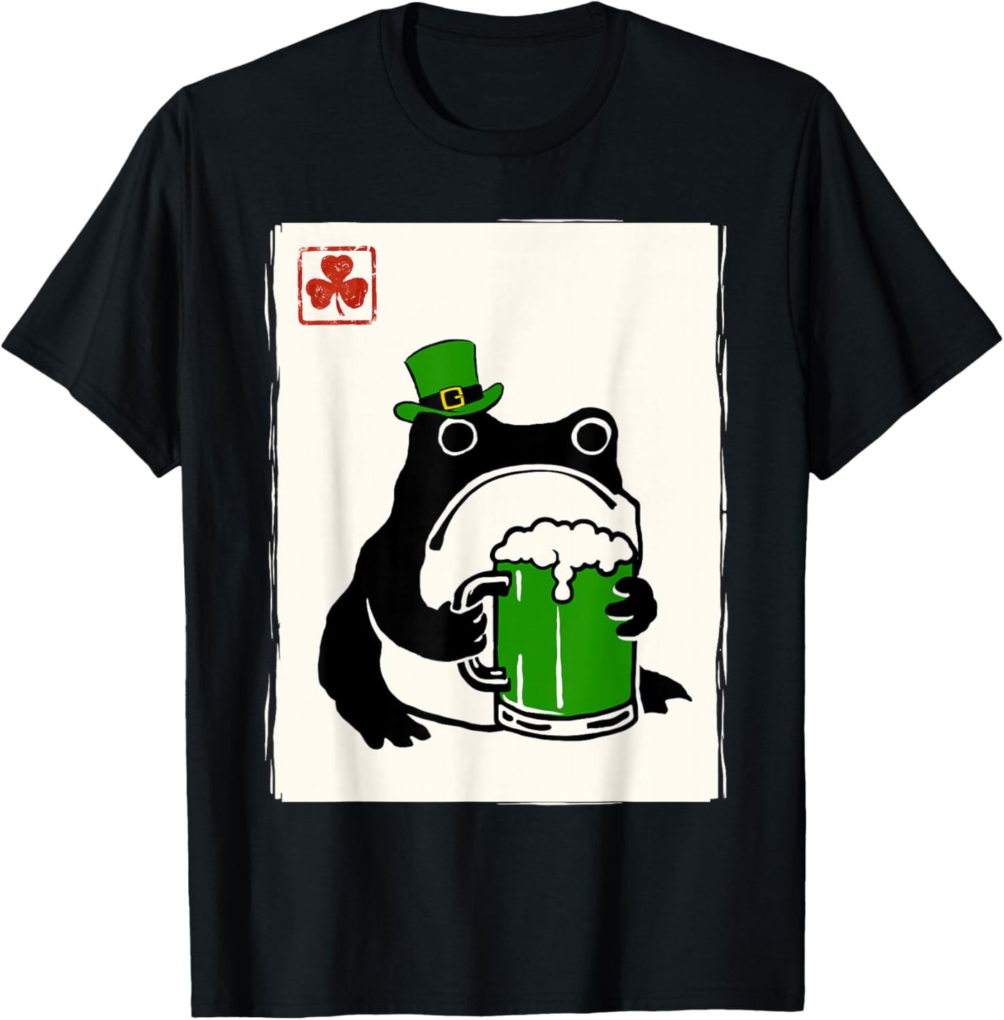 Grumpy Frog St Patty's Shamrock Beer Funny St Patrick's Day T-Shirt - T-Shirt | Black