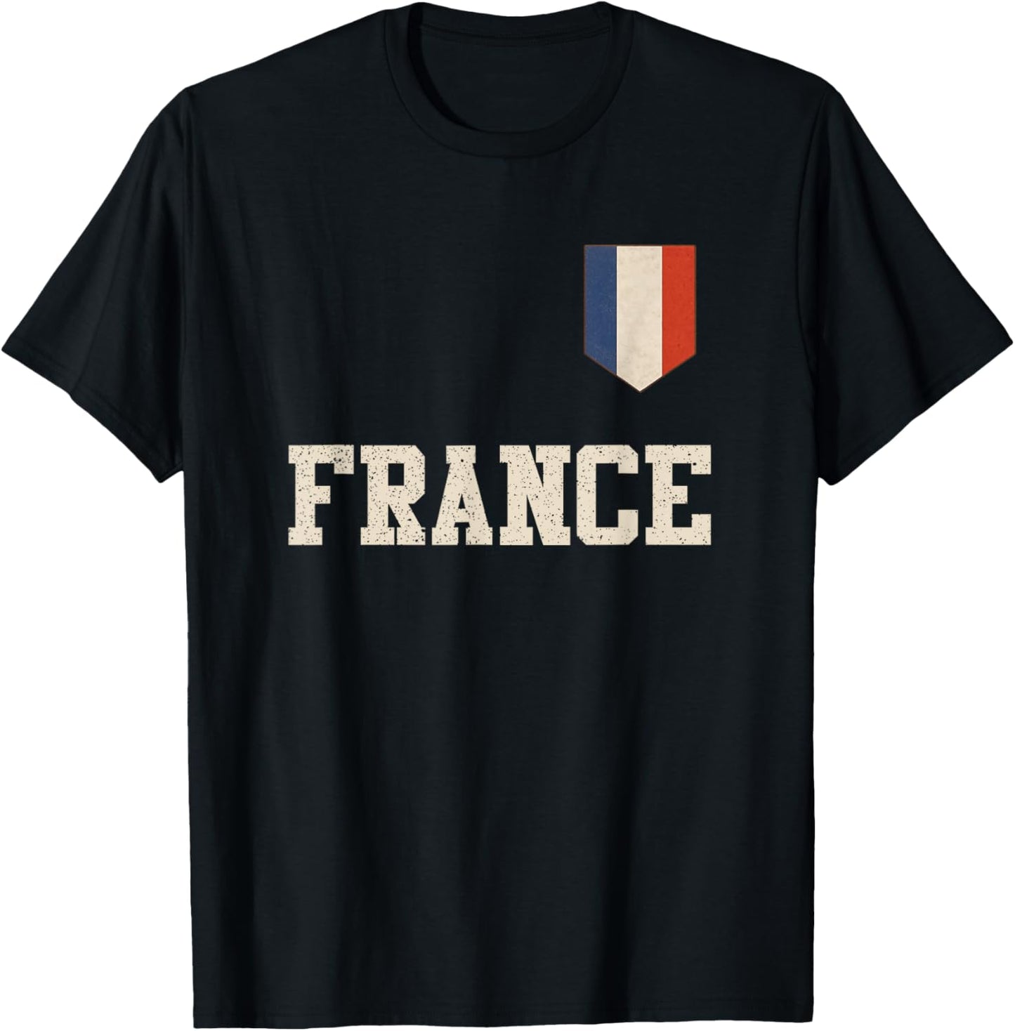 Vintage French Flag of France Men Women Kids Youth Girl T-Shirt - T-Shirt | Black