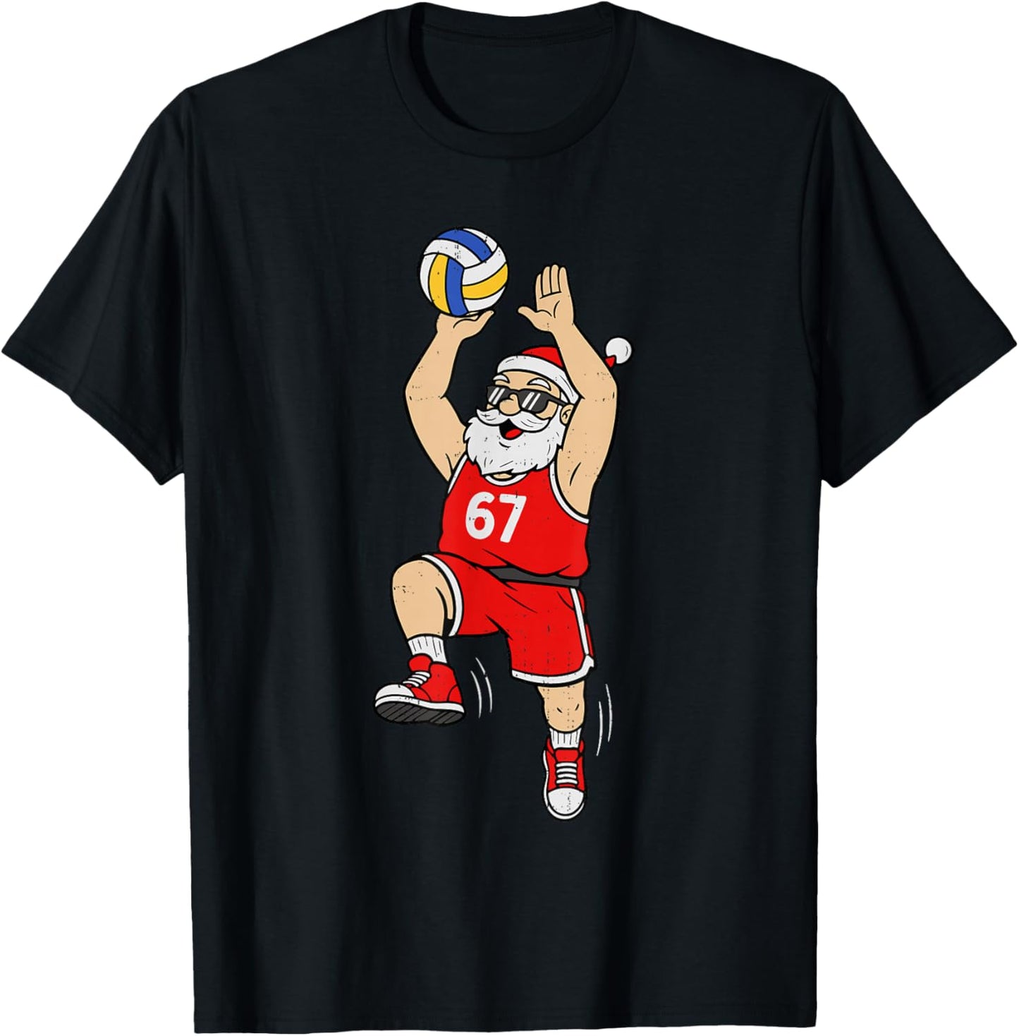 67 Volleyball Santa Six Seven Meme Christmas Sport Boys T-Shirt - T-Shirt | Black