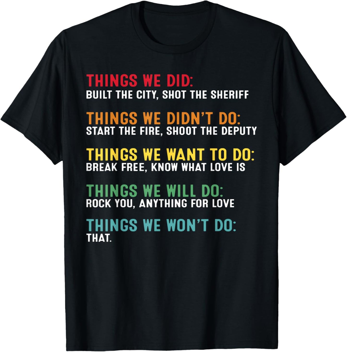 Retro Vintage Things We Did Didn't Want Will Won't Do T-Shirt - T-Shirt | Black