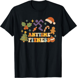 Fitness at Anytime Funny Workout Xmas Christmas Style T-Shirt - T-Shirt | Black
