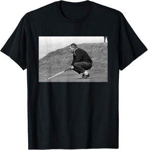 Arnold Palmer On The Putting Green British Open Golf 1965 T-Shirt - T-Shirt | Black