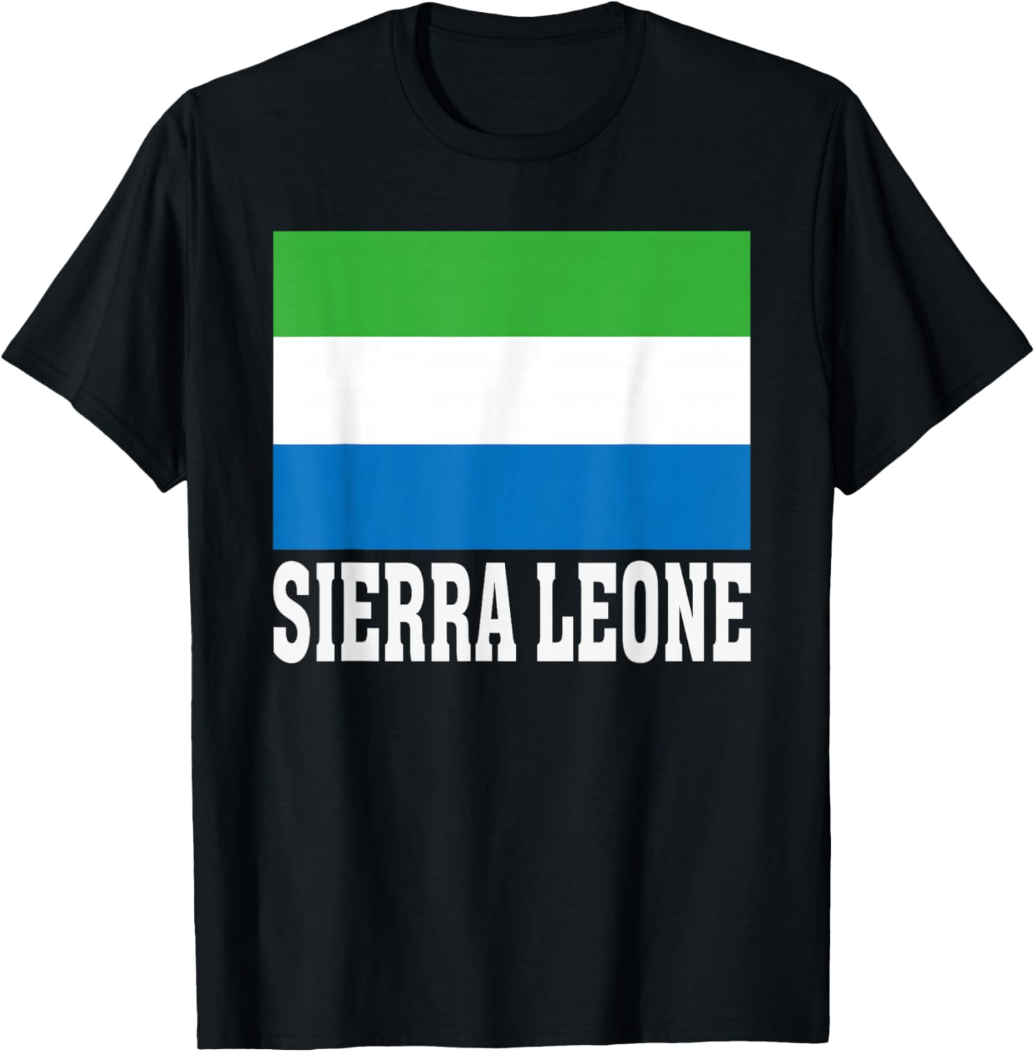 Sierra Leone Flag Patriotic National Roots Souvenir T-Shirt - T-Shirt | Black