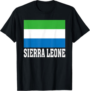 Sierra Leone Flag Patriotic National Roots Souvenir T-Shirt - T-Shirt | Black