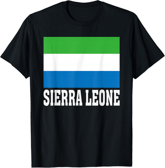 Sierra Leone Flag Patriotic National Roots Souvenir T-Shirt - T-Shirt | Black