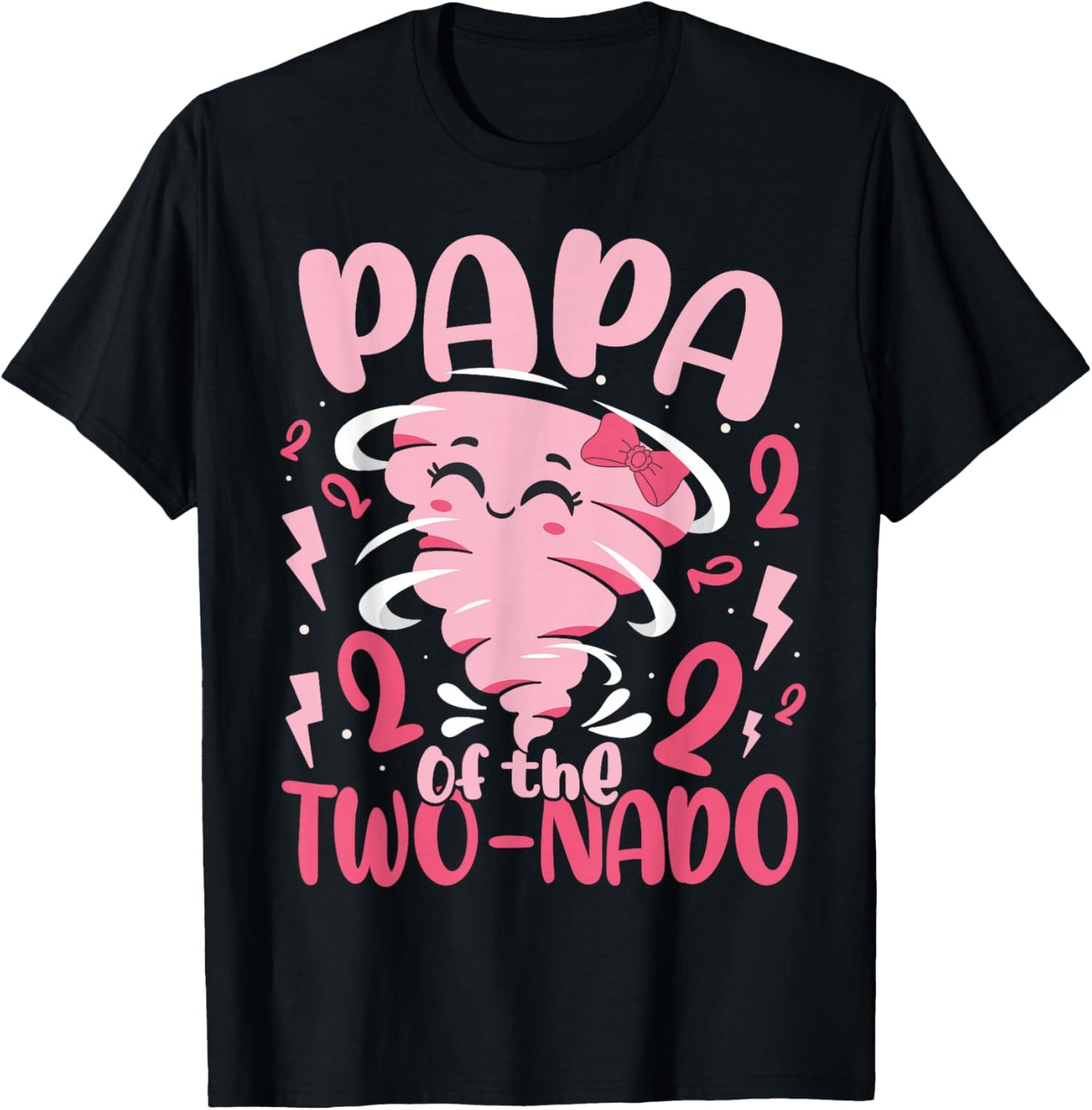 Papa of The Two-nado Tornado Themed 2nd Birthday Party Kids T-Shirt - T-Shirt | Black
