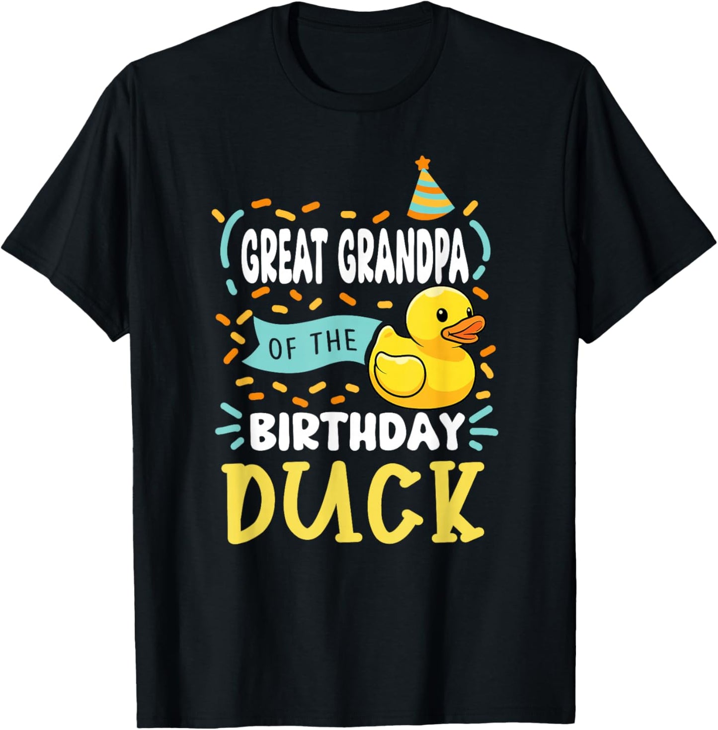 Great Grandpa of The Birthday Duck Boy Rubber Duck Bday T-Shirt - T-Shirt | Black