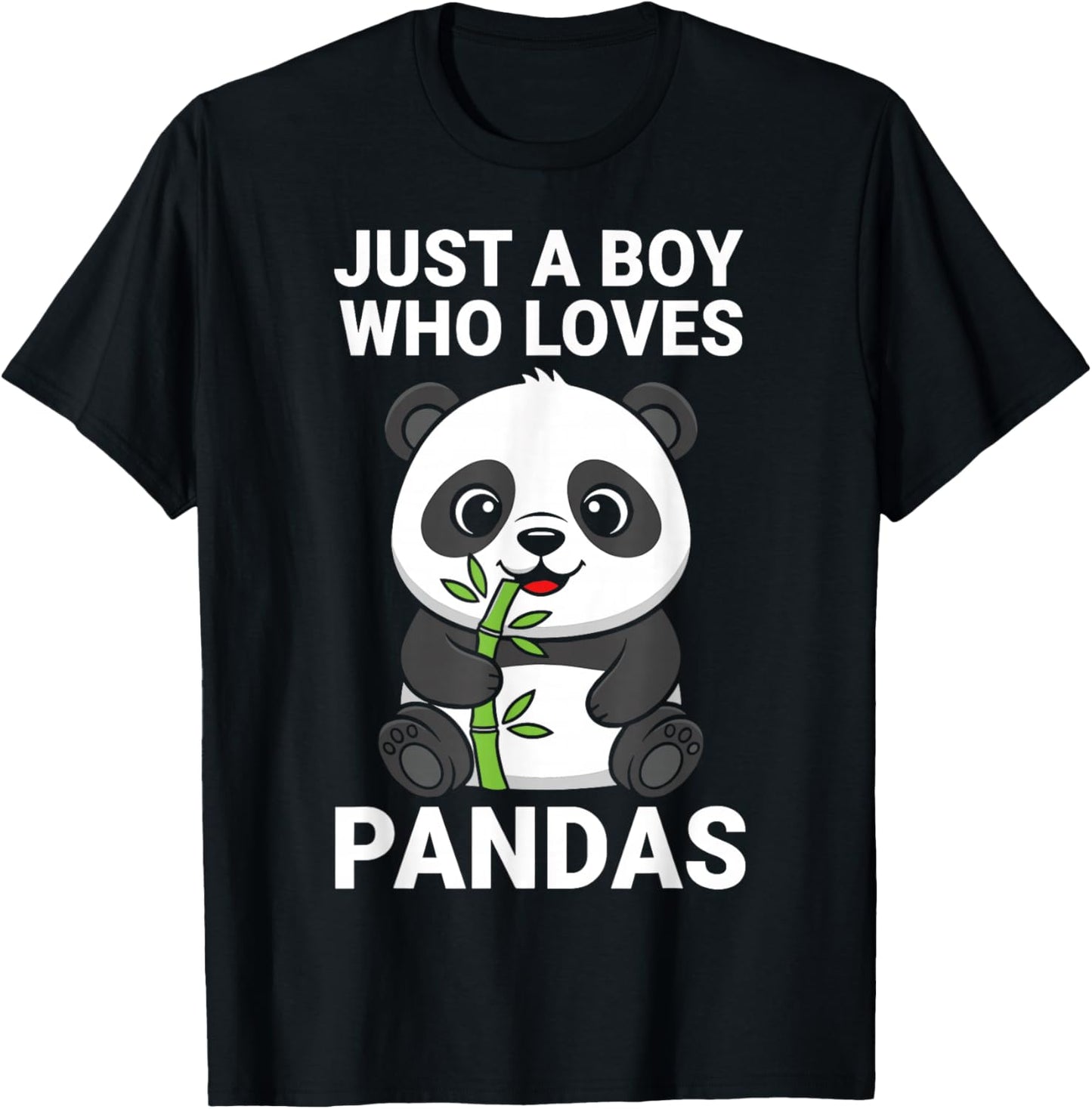 Just A Boy Who Loves Pandas T-Shirt - T-Shirt | Black