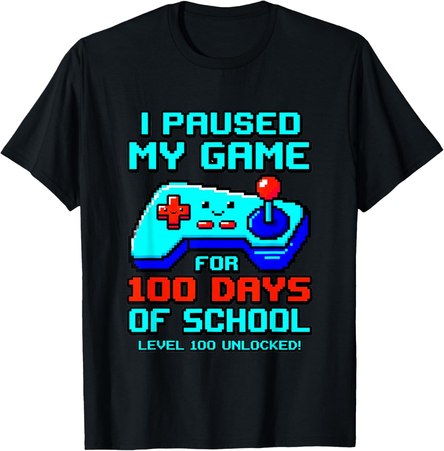 100th Day of School Level Unlocked T-Shirt - T-Shirt | Black