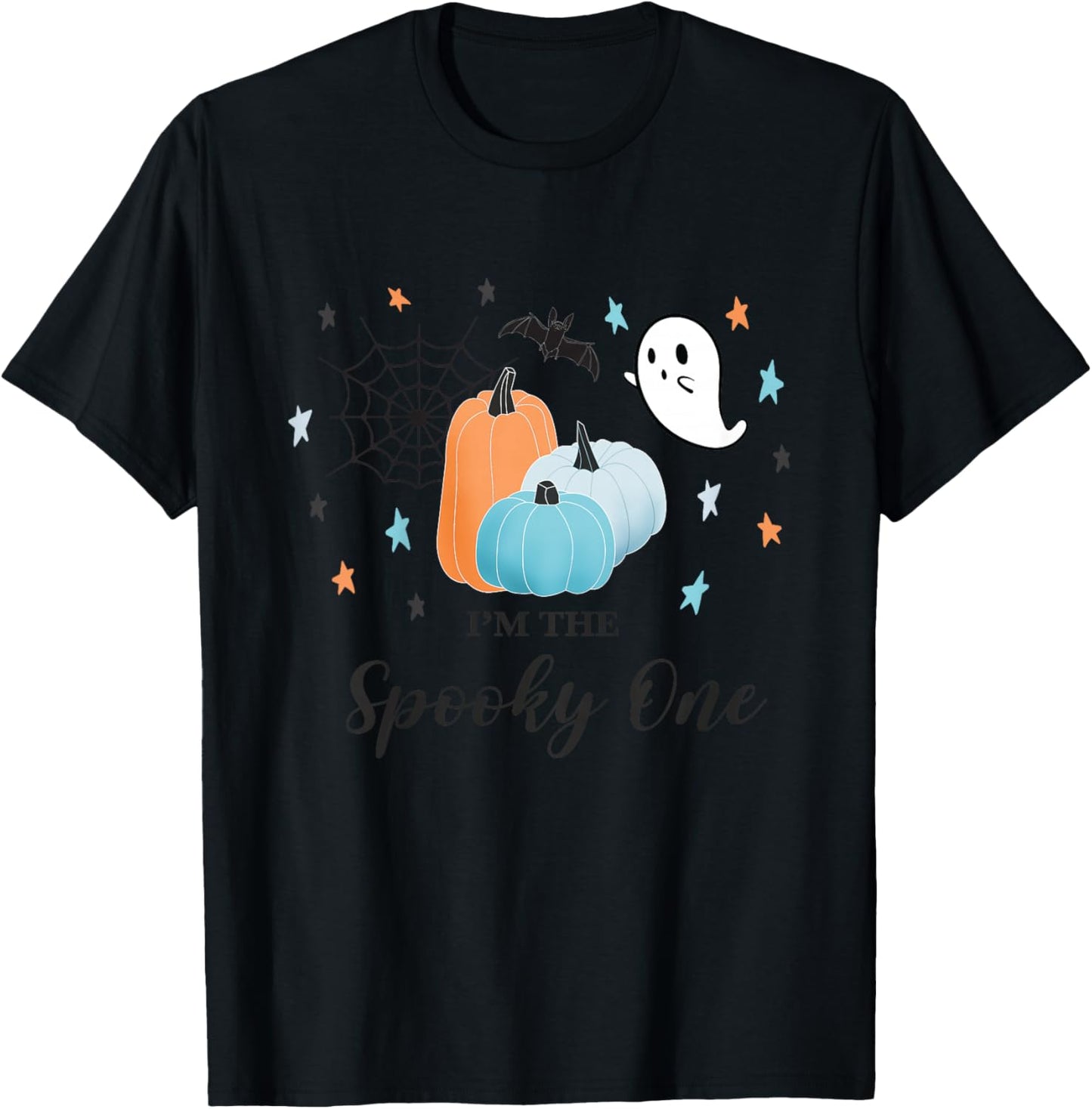 Kids I'm The Spooky One First Birthday Blue Pumpkin Halloween 1 T-Shirt - T-Shirt | Black