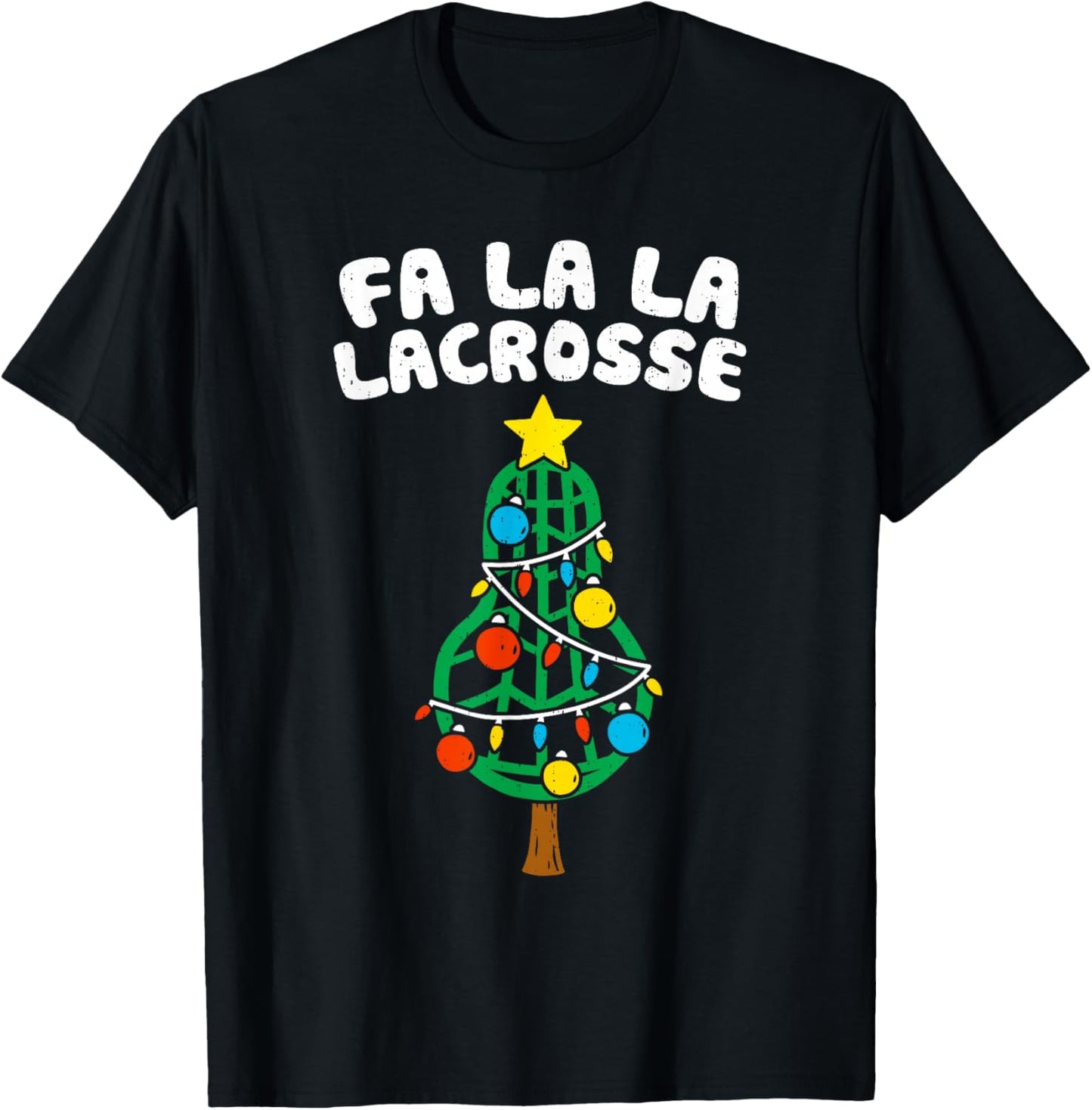 Funny FA La Lacrosse Christmas Lax Player Goalie Team Sport T-Shirt - T-Shirt | Black