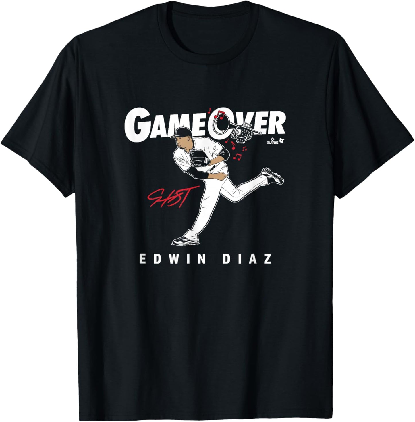 Edwin Diaz - Game Over - Los Angeles Baseball T-Shirt - T-Shirt | Black